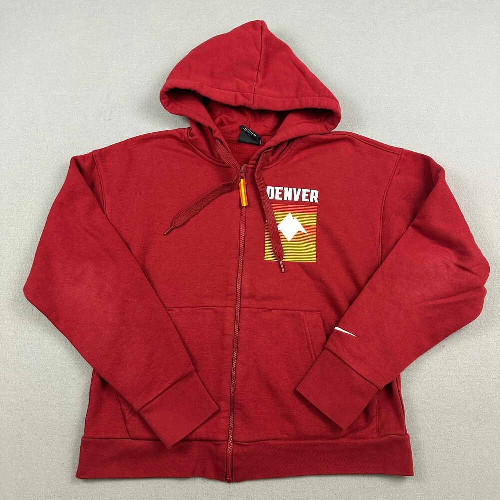 Denver Nuggets Hoodie Women Small Red Nike NBA Full Zip Basketball Jacket S